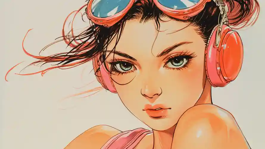 4k动漫壁纸-美女 - 护目镜-时尚风「哲风壁纸」