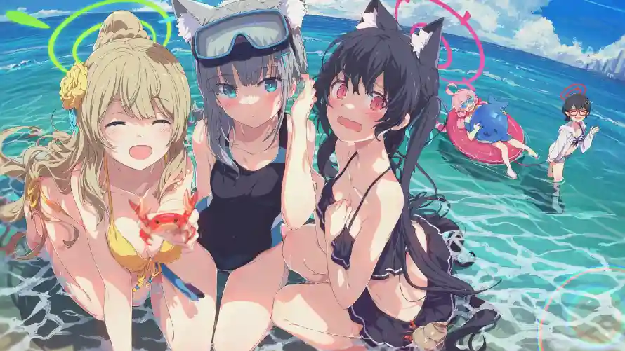 4k动漫壁纸-夏日 - 少女-泳装「哲风壁纸」