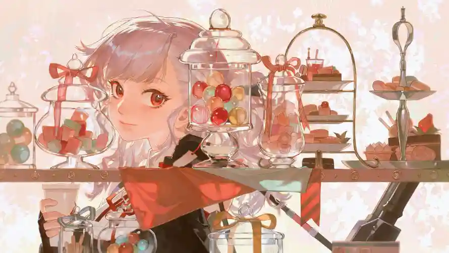4k动漫壁纸-少女 - 甜品-二次元「哲风壁纸」