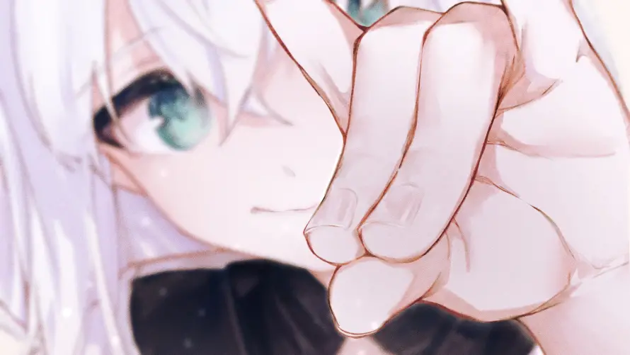 4k动漫壁纸-少女 - 比心-二次元「哲风壁纸」