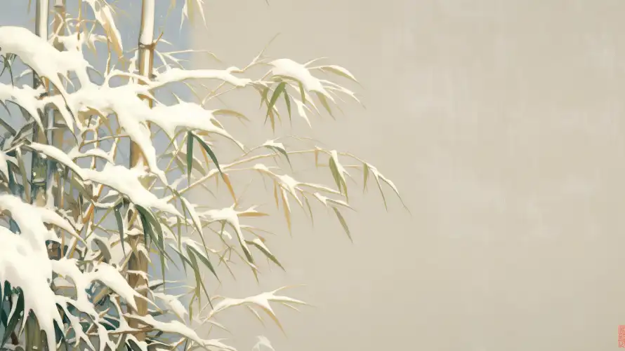 6kAI壁纸-竹子 - 雪景-雪竹「哲风壁纸」