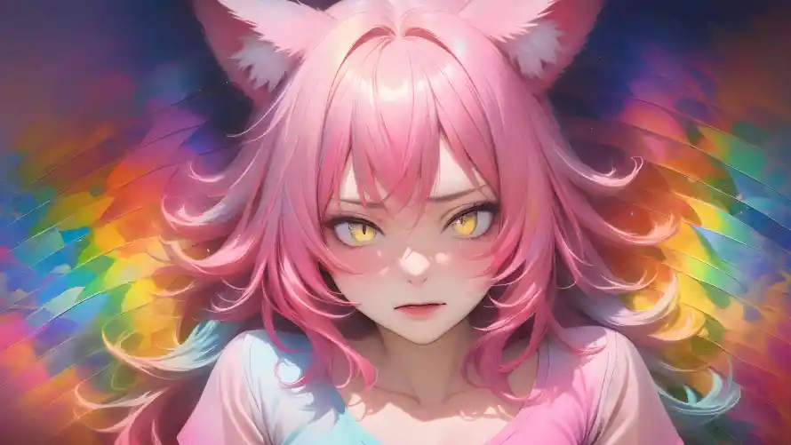5kAI壁纸-少女 - 兽耳娘-梦幻背景「哲风壁纸」