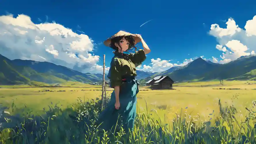 4kAI壁纸-少女 - 户外-旷野「哲风壁纸」