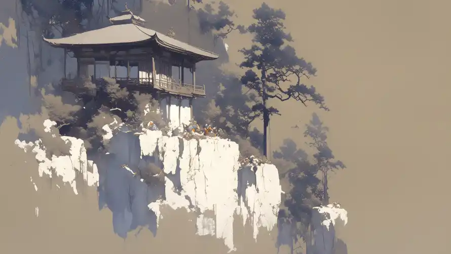 6kAI壁纸-亭子 - 古风-山水「哲风壁纸」