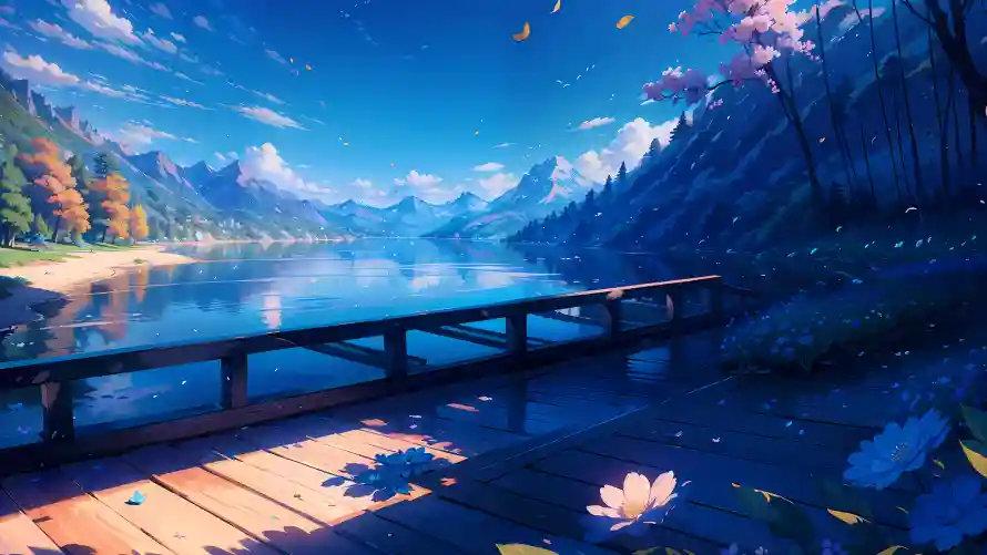 4kAI壁纸-山水 - 梦幻-湖畔「哲风壁纸」