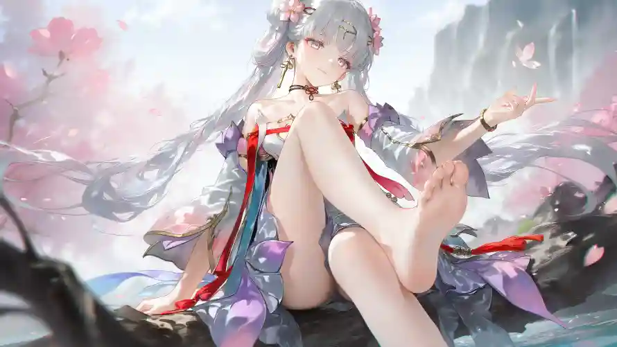 4kAI壁纸-古风 - 坐姿-少女「哲风壁纸」