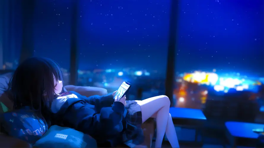 2k二次元壁纸-小女孩 - 人物壁纸-城市夜景「哲风壁纸」
