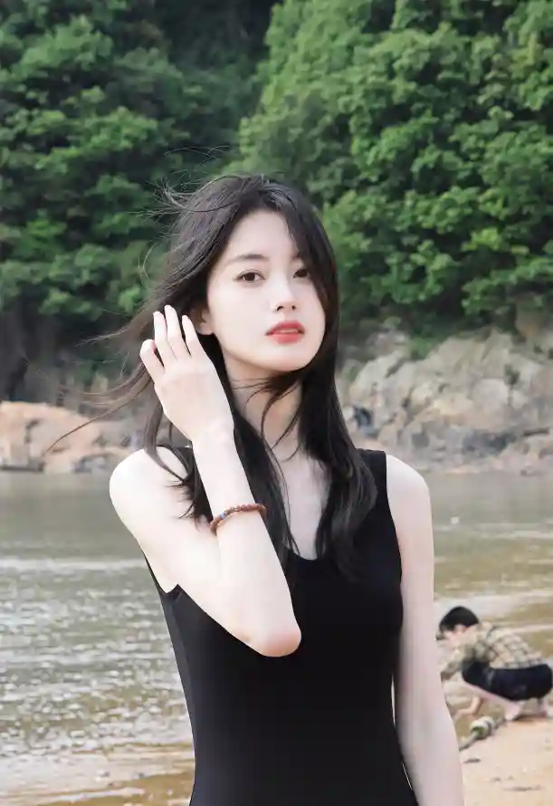 4k佳人壁纸 - 户外 - 河畔 - 美女「哲风壁纸」