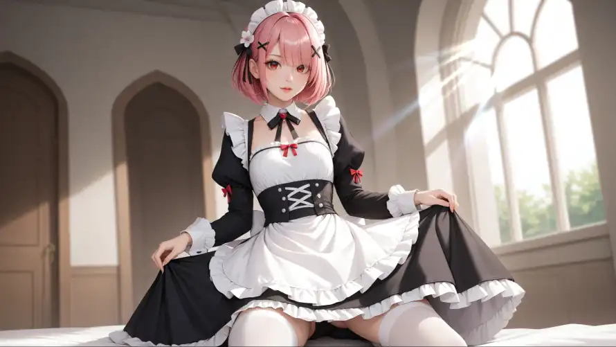 3k动漫壁纸-女仆装 - 姐姐拉姆-cosplay「哲风壁纸」