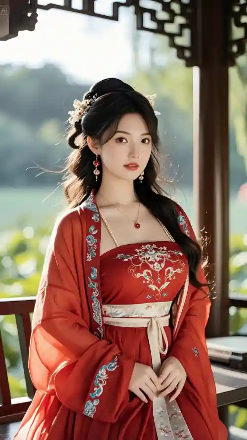4k古风壁纸 - 美女 - 中式背景 - 优雅女子「哲风壁纸」