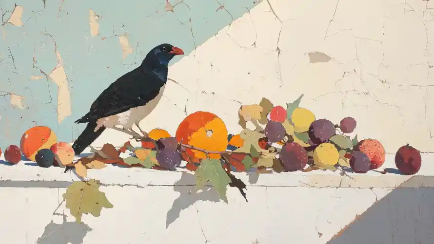 4k创意壁纸-鸟 - 水果-画面「哲风壁纸」