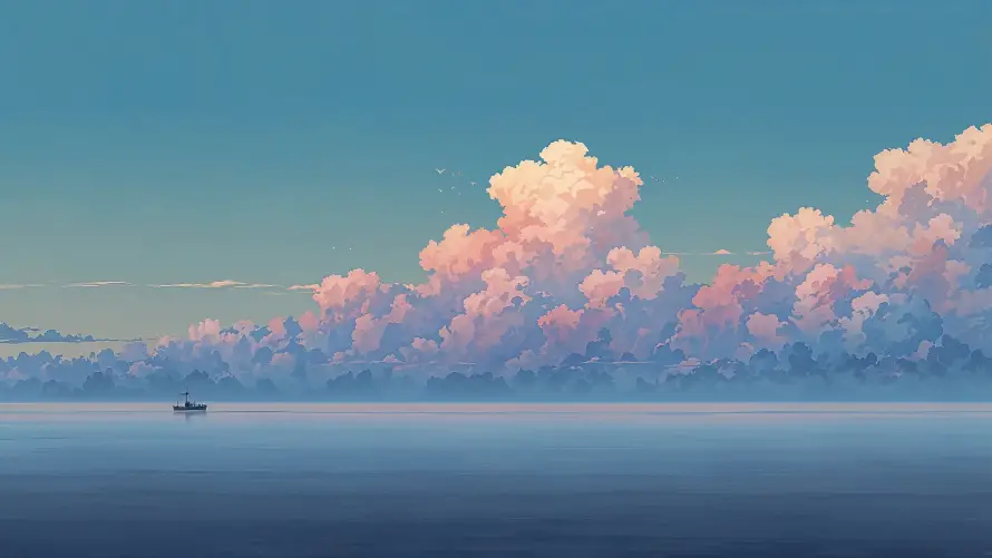 4k云朵壁纸-船 - 梦幻海景-海上风光「哲风壁纸」