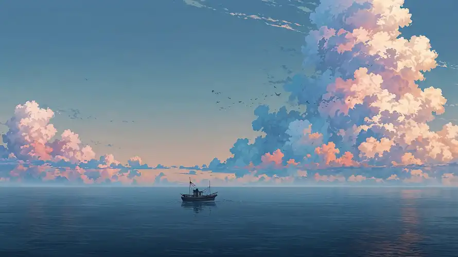 4k云朵壁纸-船 - 大海-海景「哲风壁纸」 4k云朵壁纸-船 - 大海-海景「哲风壁纸」