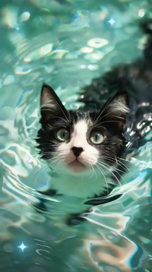 4k可爱壁纸 - 水 - 猫咪 - 萌猫「哲风壁纸」
