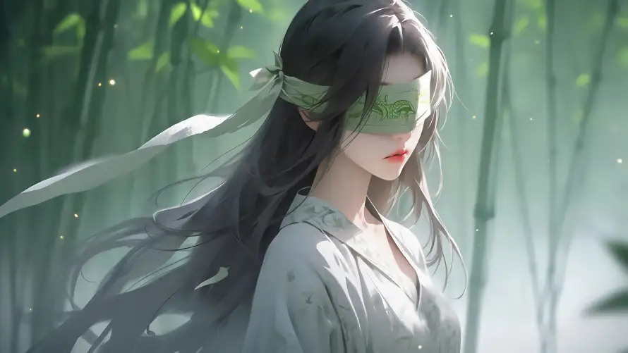 4k古装壁纸-眼罩 - 美女-长发「哲风壁纸」