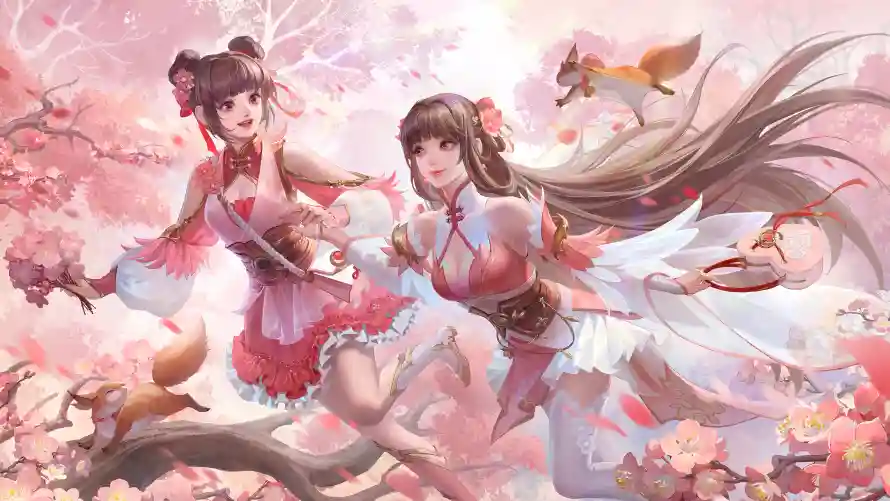 7k古装壁纸-少女 - 动漫双姝-动漫壁纸「哲风壁纸」