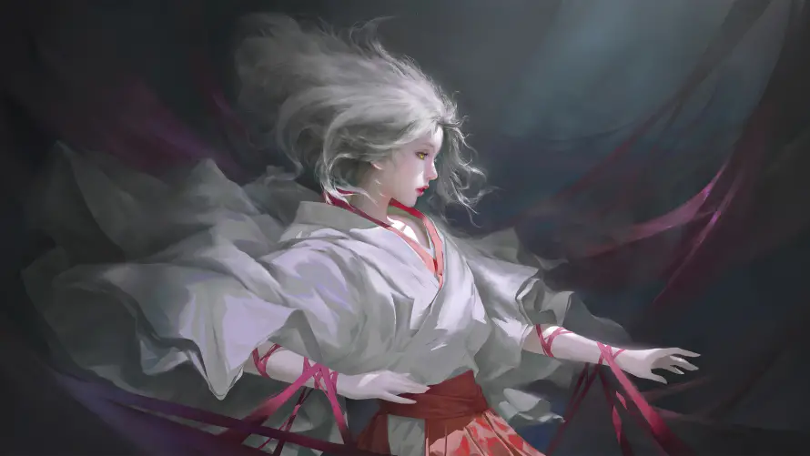 4k动漫壁纸-少女 - 背景-飘逸「哲风壁纸」