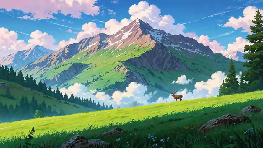 4k森林壁纸-自然 - 草地-青山「哲风壁纸」