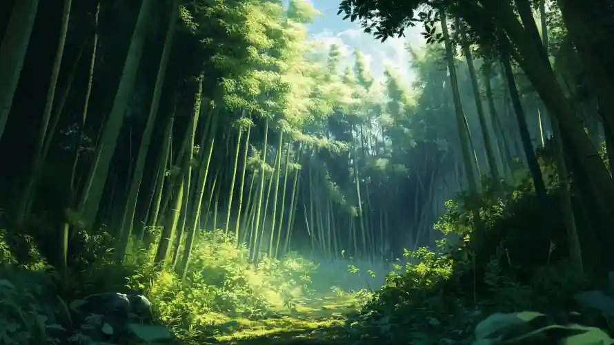4k动漫壁纸-竹林 - 动漫壁纸-森林背景「哲风壁纸」