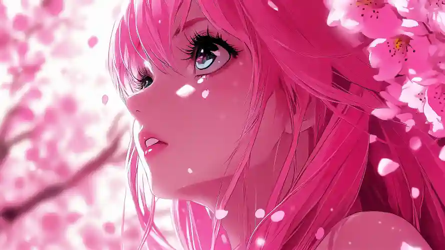 5k动漫壁纸-少女 - 樱花-背景「哲风壁纸」