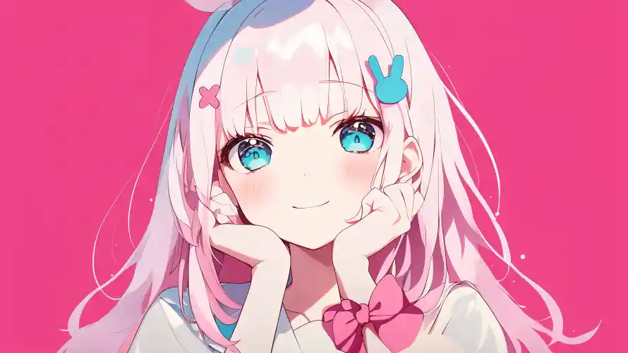 4k动漫壁纸-少女 - 二次元-蓝眼睛「哲风壁纸」