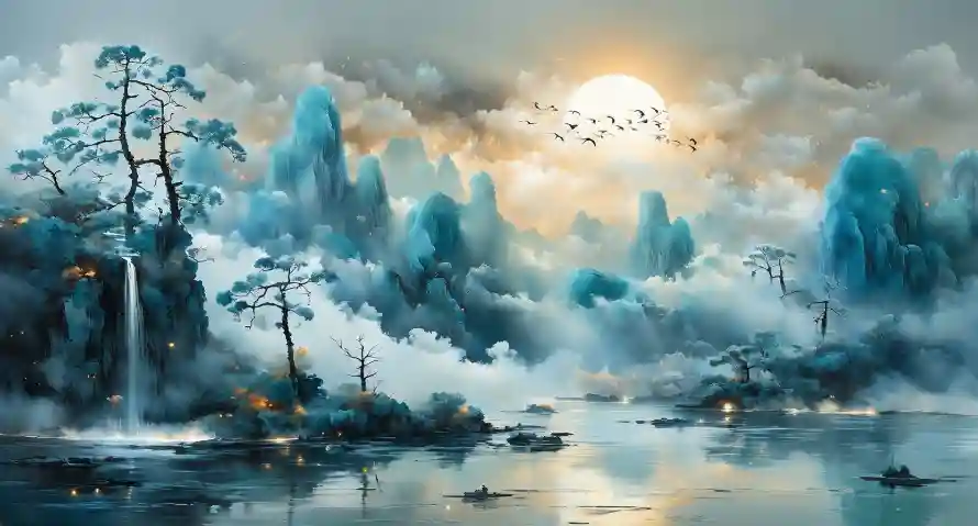 2k唯美壁纸-山水 - 水墨-艺术「哲风壁纸」