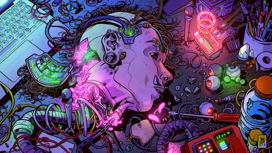 4k科幻壁纸-艺术 - 未来感-机械人脑「哲风壁纸」