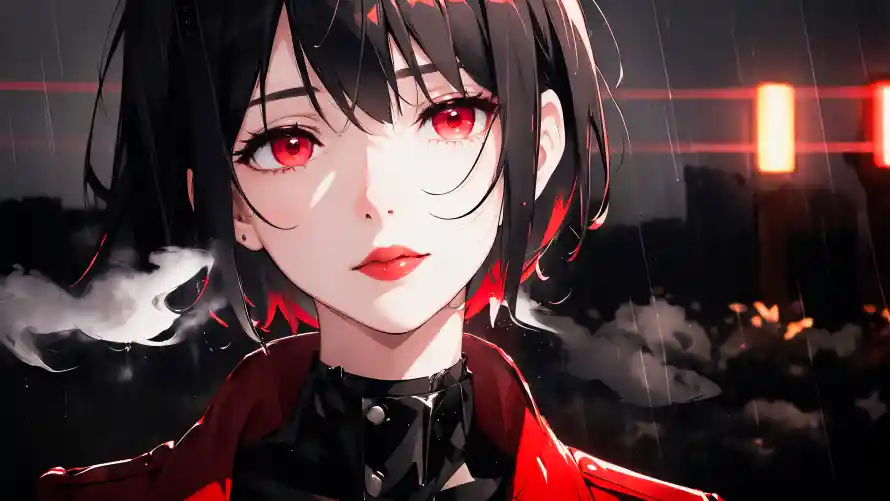 4kAI壁纸-动漫 - 美女-红眼睛「哲风壁纸」