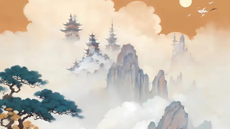 4kAI壁纸-山 - 古风-山水「哲风壁纸」