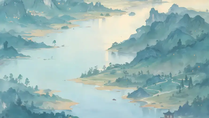 4kAI壁纸-山水 - 意境-水墨「哲风壁纸」