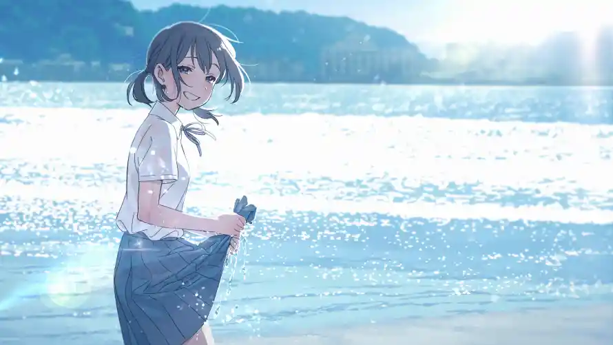 6k动漫壁纸-海 - jk-少女「哲风壁纸」
