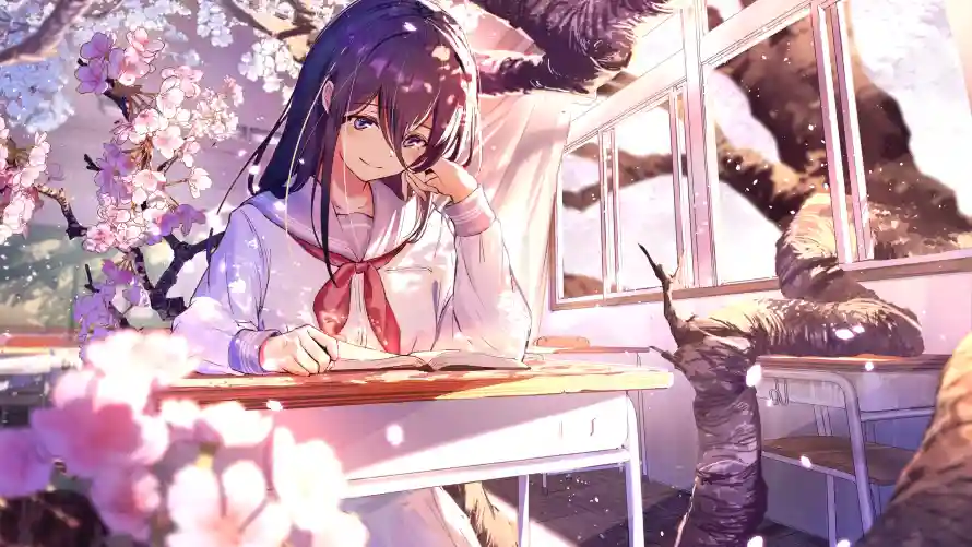 4k动漫壁纸-jk - 少女-教室「哲风壁纸」