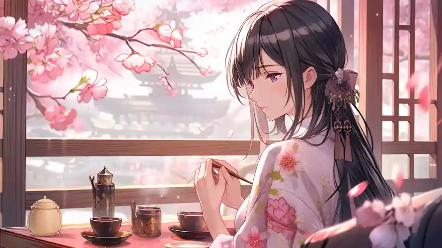 9k动漫壁纸-古风 - 和服-少女「哲风壁纸」