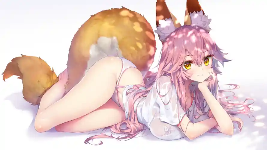 5k动漫壁纸-少女 - 狐耳-二次元「哲风壁纸」