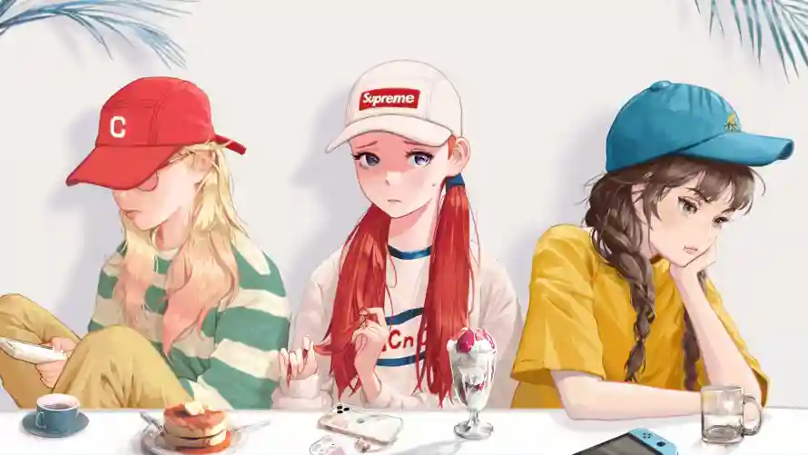 5k动漫壁纸-少女 - 尴尬-氛围「哲风壁纸」