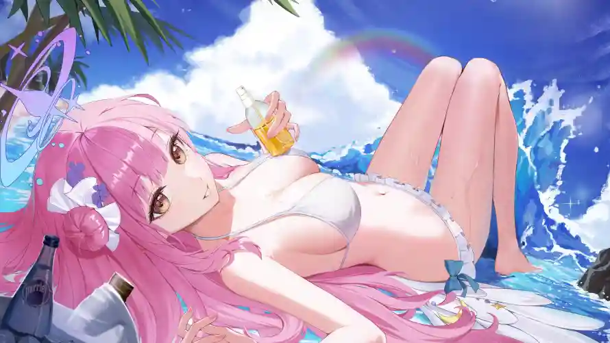 4k动漫壁纸-少女 - 泳装-海景「哲风壁纸」
