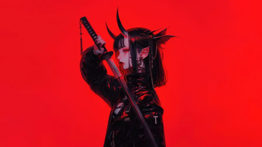 8kAI壁纸-动漫 - 少女-纹身「哲风壁纸」