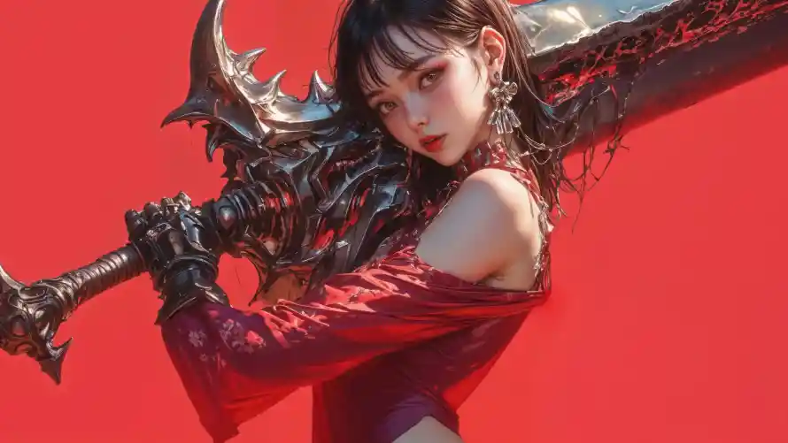 4kAI壁纸-动漫 - 大剑-少女「哲风壁纸」