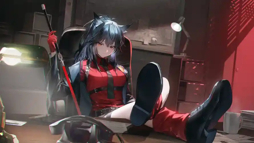 4k动漫壁纸-少女 - 二次元-武士刀「哲风壁纸」