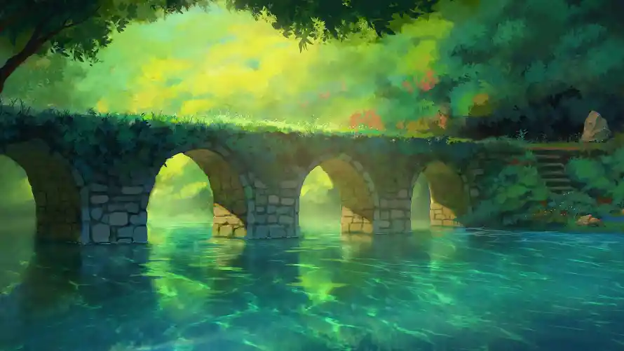 4k唯美壁纸-水景 - 河流-石桥「哲风壁纸」