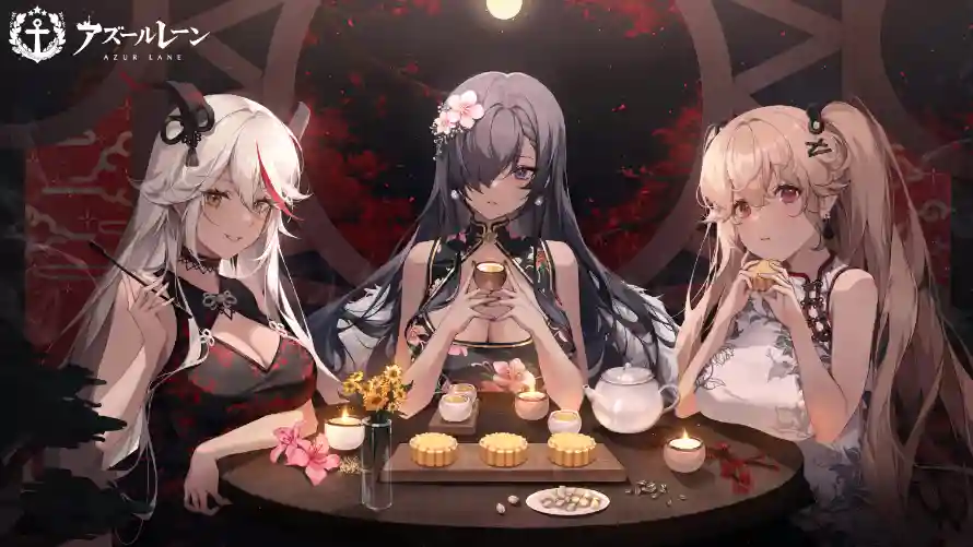 2k动漫壁纸-聚会 - 角色-赏月「哲风壁纸」