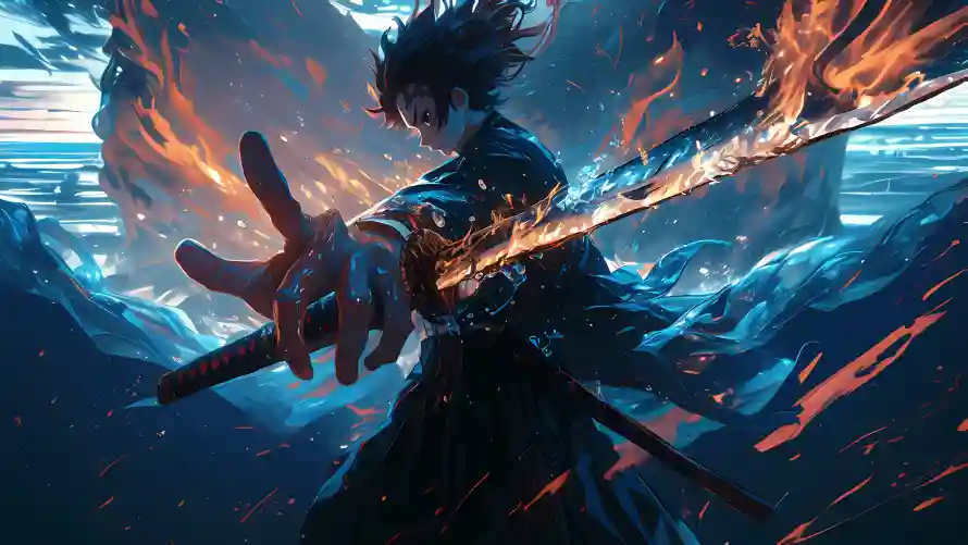4k剑客壁纸-炭治郎 - 动漫角色-战斗场景「哲风壁纸」