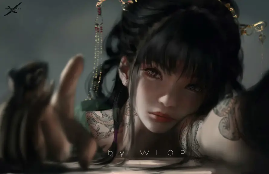 2k小绿壁纸-鬼刀 - WLOP-动漫插画「哲风壁纸」