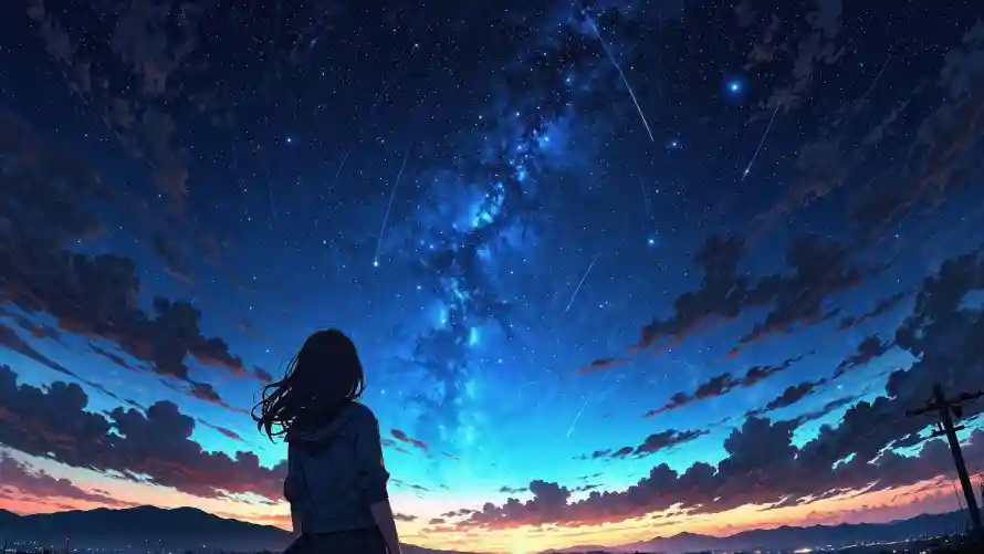4k动漫壁纸-星空 - 二次元-夜空动漫「哲风壁纸」