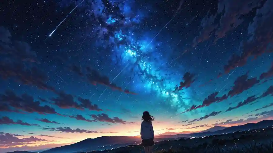 4k动漫壁纸-星空 - 二次元-动漫插画「哲风壁纸」