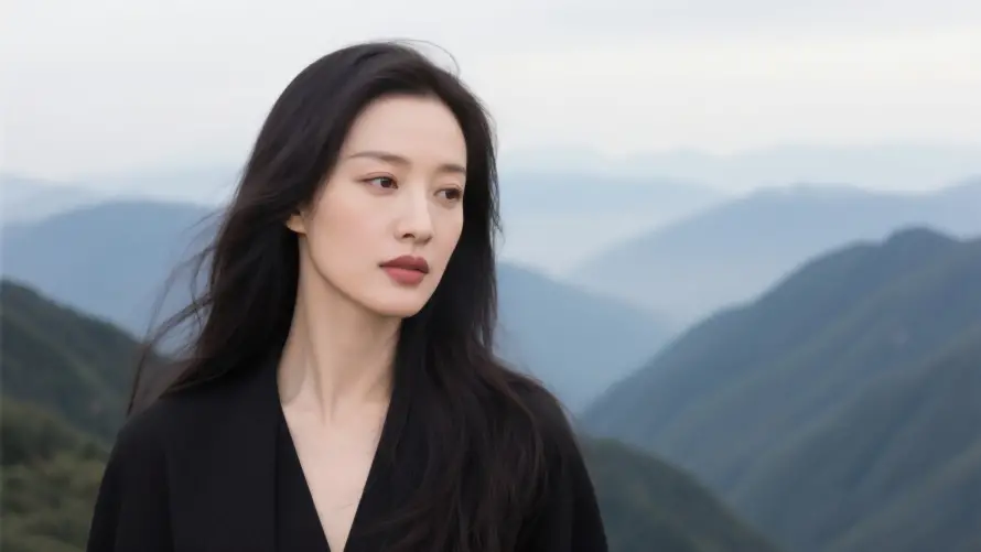 4k倪妮壁纸-山景 - 长发-女明星「哲风壁纸」