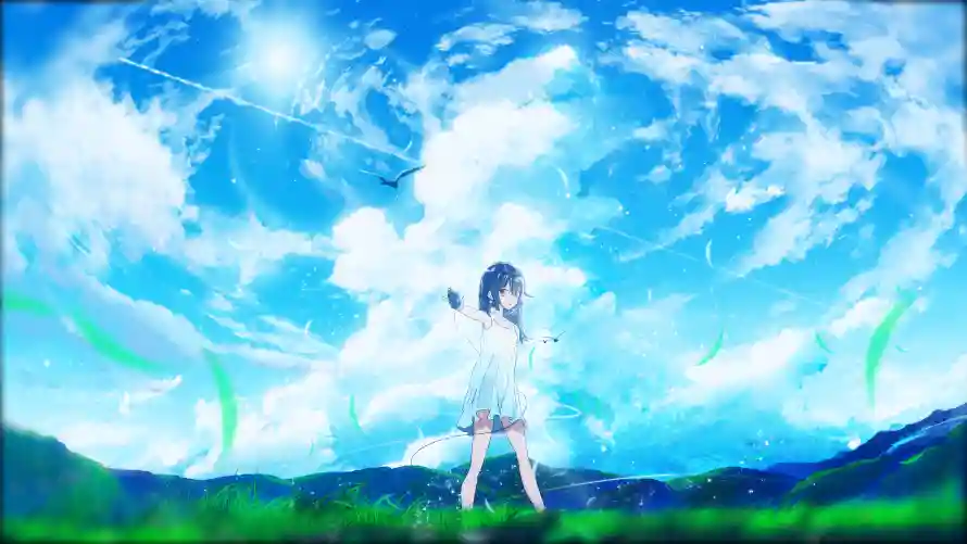 3k美女壁纸-二次元 - 少女插画-风之少女「哲风壁纸」