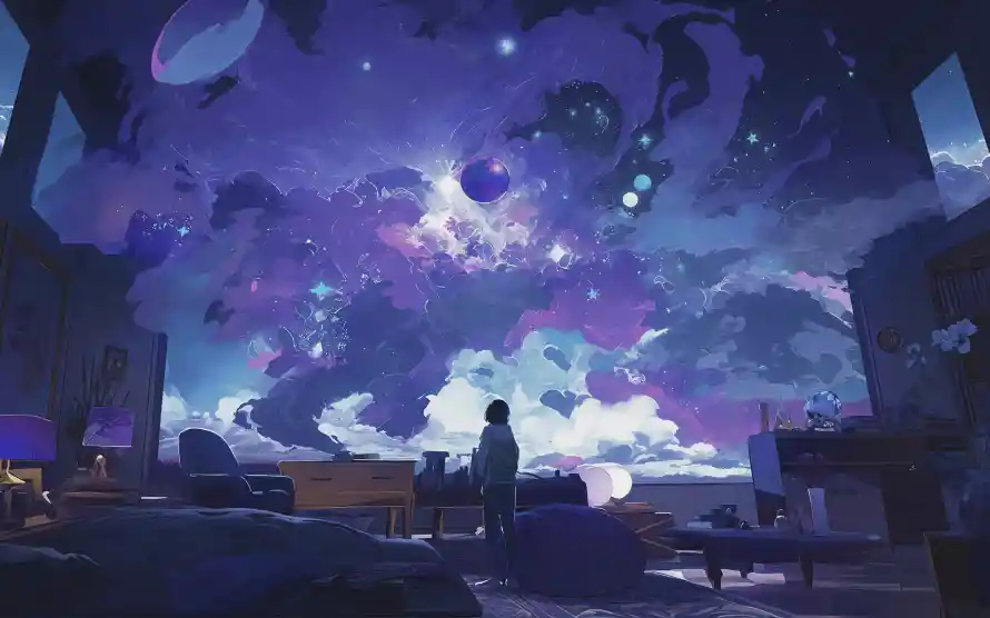 4k室内壁纸-星空 - 室内场景-室内星空「哲风壁纸」