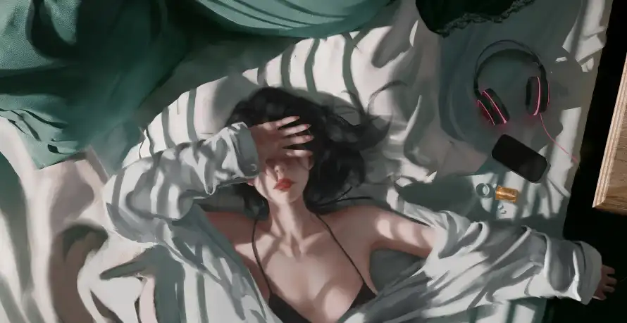 5k自在壁纸-魅力 - 卧室场景-少女日常「哲风壁纸」