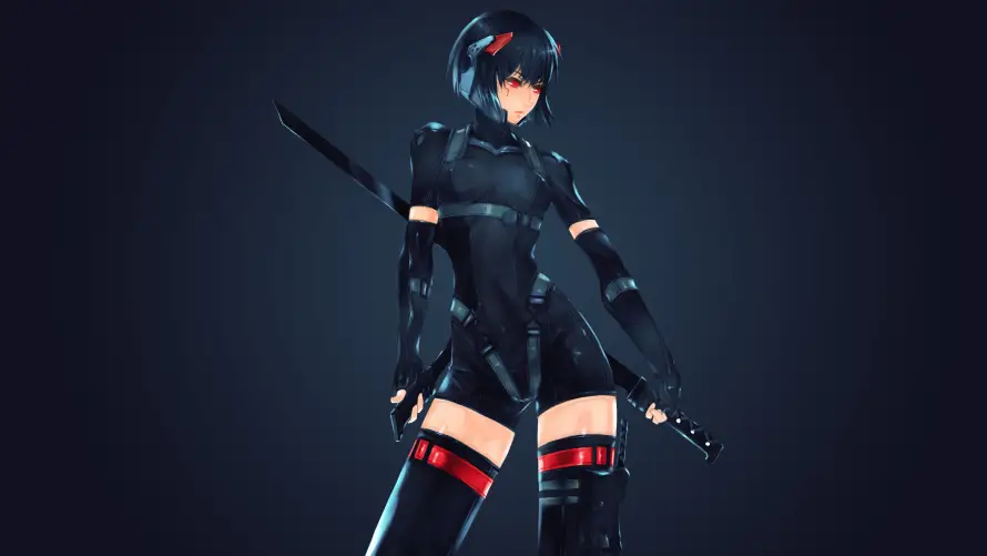 4k动漫壁纸-武器 - 飒爽-女武士「哲风壁纸」